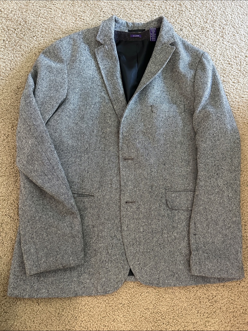 American Rag Black Jacket with Purple Crest Detail